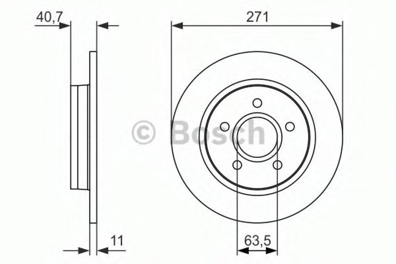 Disc frana FORD FOCUS III Turnier (2010 - 2016) BOSCH 0 986 479 763 piesa NOUA