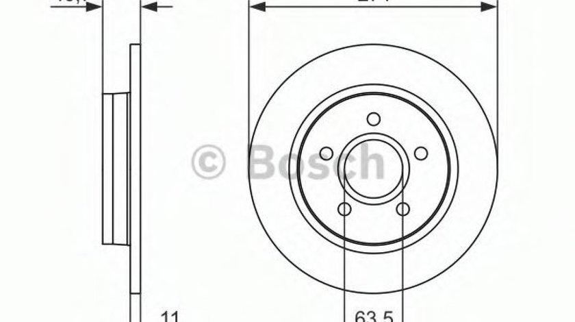 Disc frana FORD FOCUS III Turnier (2010 - 2016) BOSCH 0 986 479 763 piesa NOUA