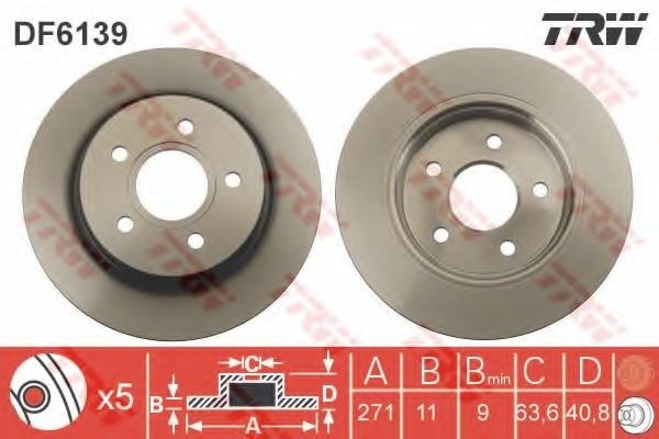 Disc frana FORD FOCUS III Van (2012 - 2016) TRW DF6139 piesa NOUA