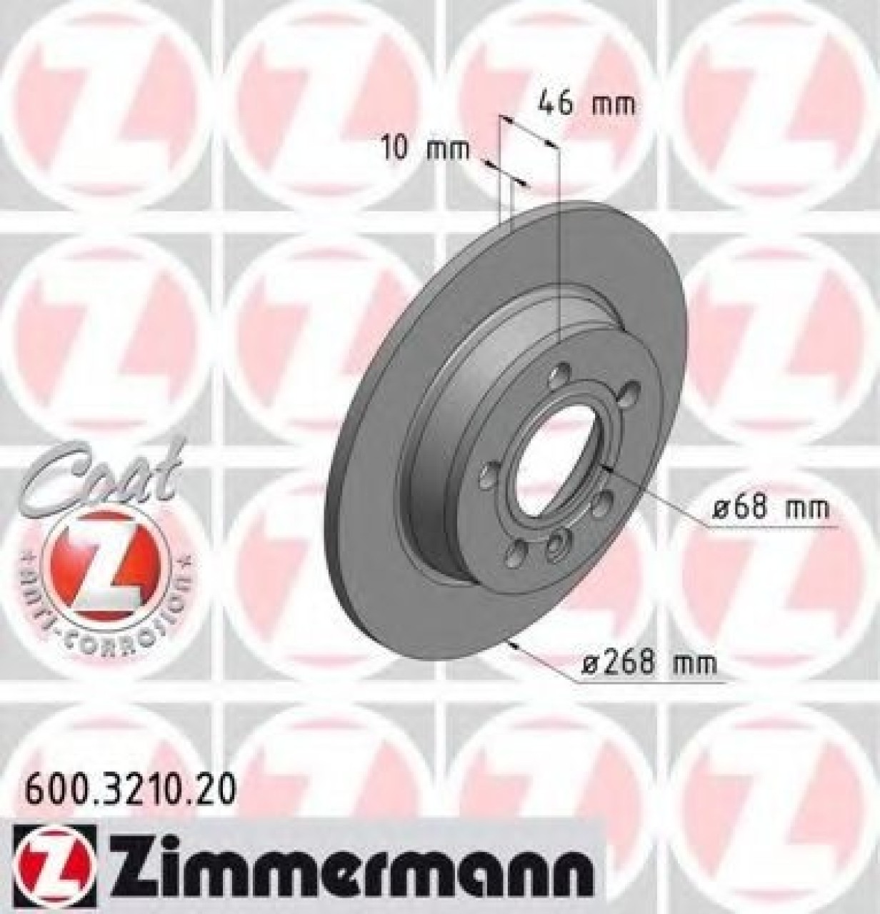 Disc frana FORD GALAXY (WGR) (1995 - 2006) ZIMMERMANN 600.3210.20 piesa NOUA