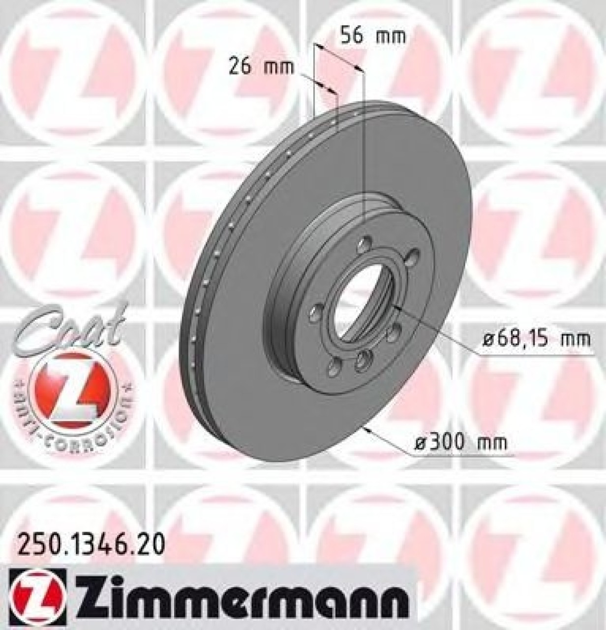 Disc frana FORD GALAXY (WGR) (1995 - 2006) ZIMMERMANN 250.1346.20 piesa NOUA