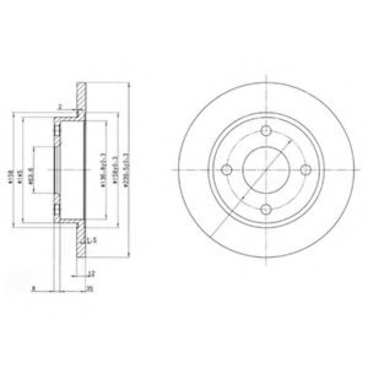Disc frana FORD KA (RB) (1996 - 2008) DELPHI BG3055 piesa NOUA