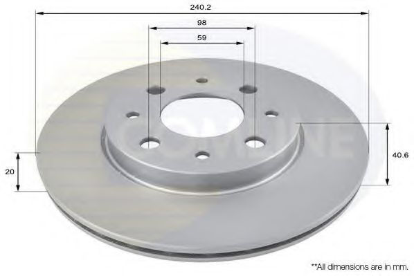 Disc frana FORD KA (RU8) (2008 - 2016) COMLINE ADC1821V piesa NOUA