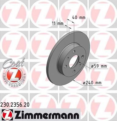 Disc frana FORD KA (RU8) (2008 - 2016) ZIMMERMANN 230.2356.20 piesa NOUA