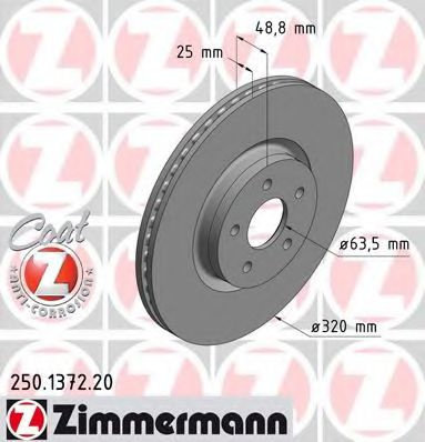 Disc frana FORD KUGA II (DM2) (2012 - 2016) ZIMMERMANN 250.1372.20 piesa NOUA