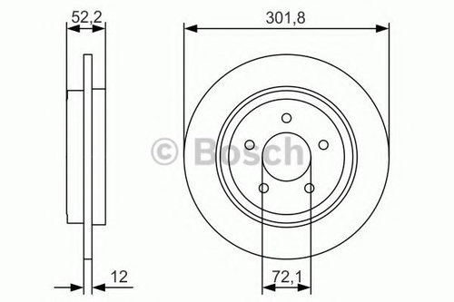 Disc frana FORD MAVERICK (2001 - 2016) BOSCH 0 986 479 A53 piesa NOUA