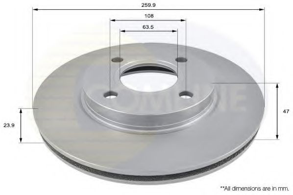 Disc frana FORD MONDEO II (BAP) (1996 - 2000) COMLINE ADC1202V piesa NOUA