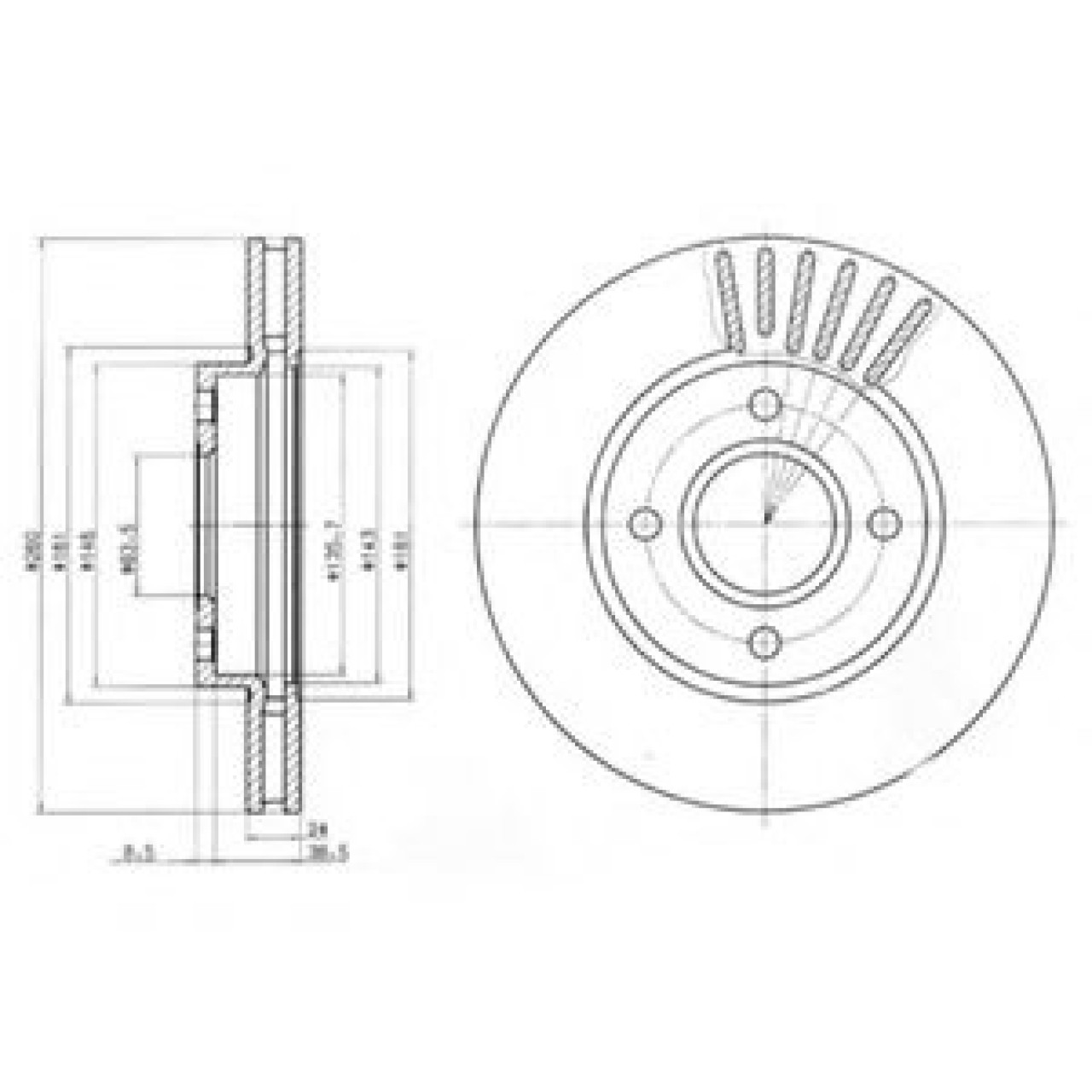 Disc frana FORD MONDEO II (BAP) (1996 - 2000) DELPHI BG2699 piesa NOUA
