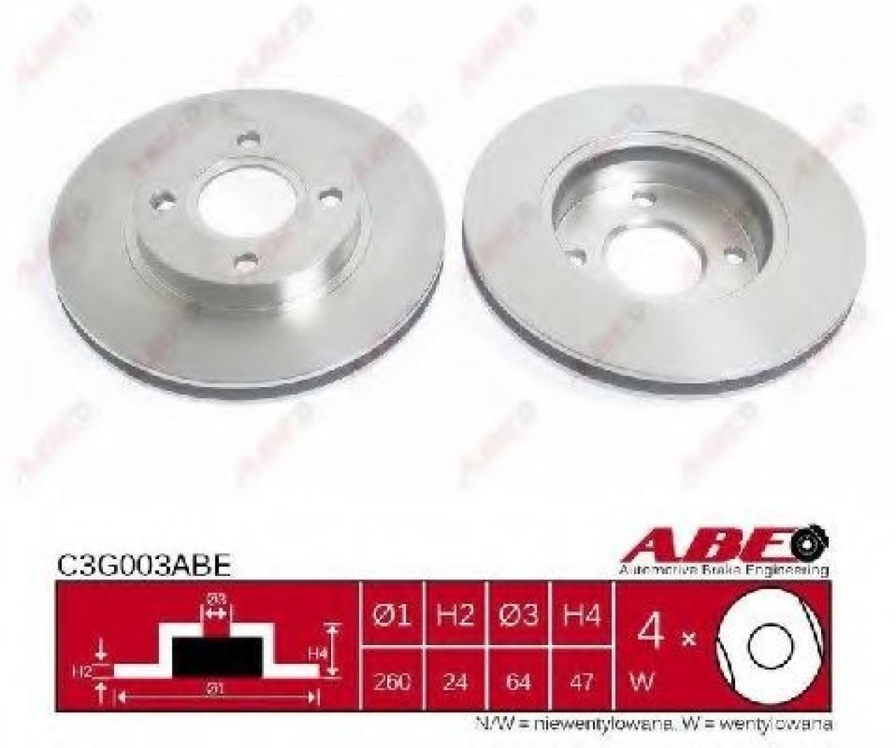 Disc frana FORD MONDEO II Limuzina (BFP) (1996 - 2000) ABE C3G003ABE piesa NOUA