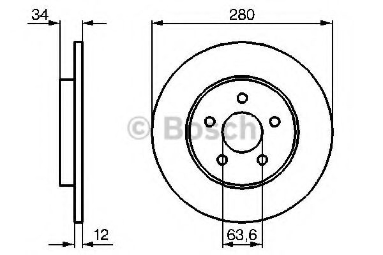 Disc frana FORD MONDEO III (B5Y) (2000 - 2007) BOSCH 0 986 479 B65 piesa NOUA