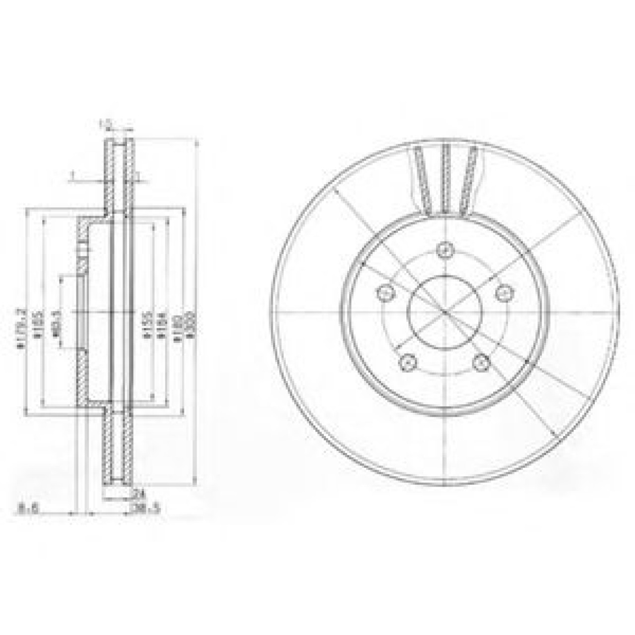 Disc frana FORD MONDEO III (B5Y) (2000 - 2007) DELPHI BG3537 piesa NOUA