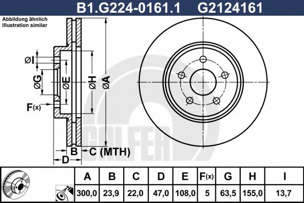 Disc frana FORD MONDEO III (B5Y) (2000 - 2007) GALFER B1.G224-0161.1 piesa NOUA