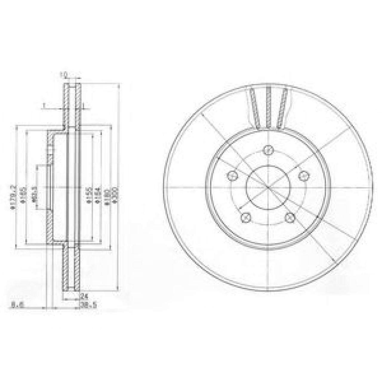 Disc frana FORD MONDEO III Limuzina (B4Y) (2000 - 2007) DELPHI BG3537C piesa NOUA