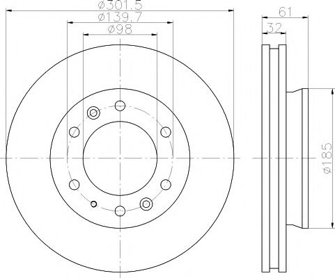 Disc frana FORD RANGER (TKE) (2011 - 2016) TEXTAR 92253403 piesa NOUA