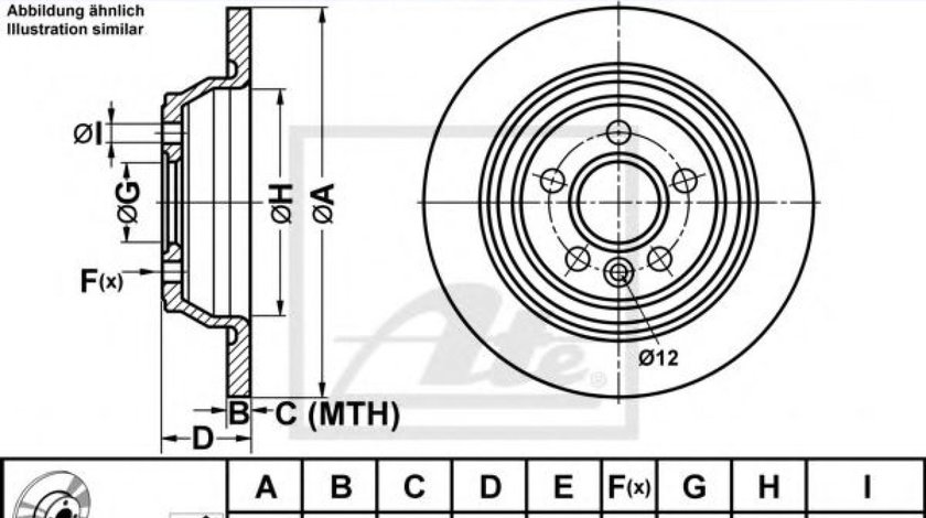 Disc frana FORD S-MAX (WA6) (2006 - 2016) ATE 24.0111-0145.1 piesa NOUA