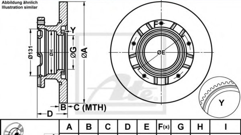 Disc frana FORD TRANSIT bus (2006 - 2014) ATE 24.0116-0116.2 piesa NOUA