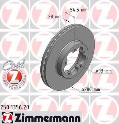 Disc frana FORD TRANSIT bus (2006 - 2014) ZIMMERMANN 250.1356.20 piesa NOUA