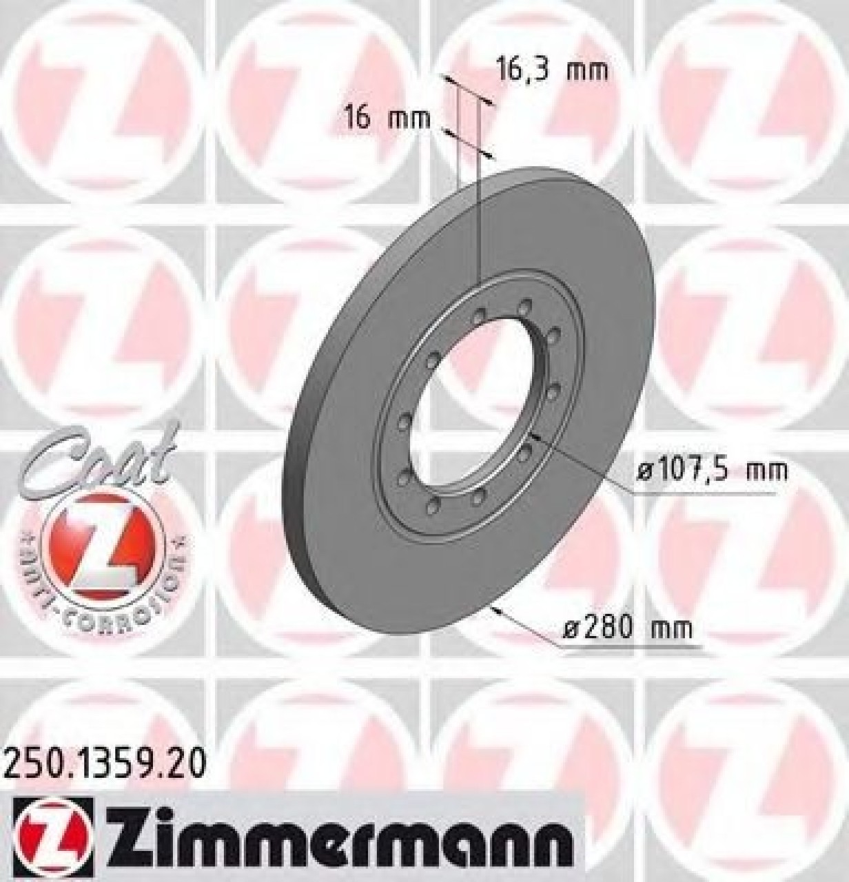 Disc frana FORD TRANSIT bus (2006 - 2014) ZIMMERMANN 250.1359.20 piesa NOUA