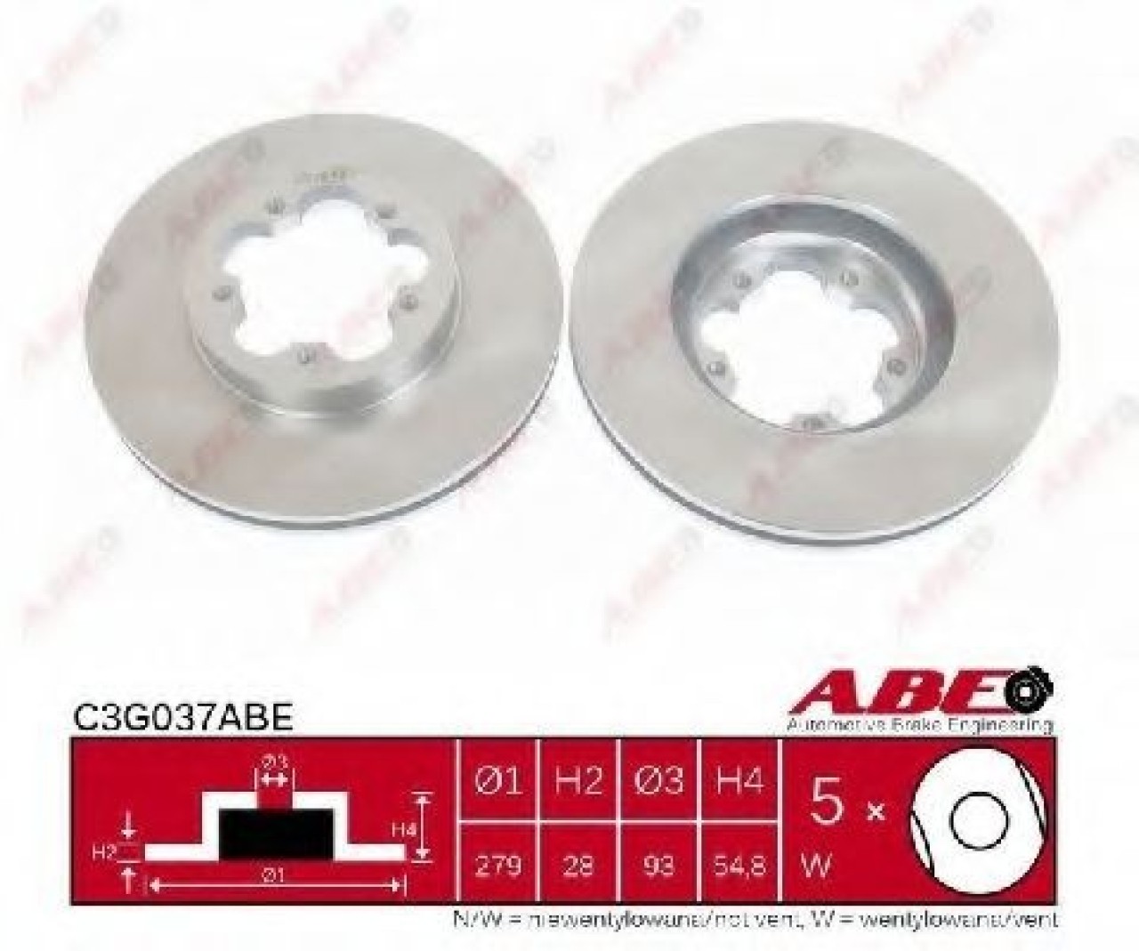 Disc frana FORD TRANSIT caroserie (2006 - 2014) ABE C3G037ABE piesa NOUA
