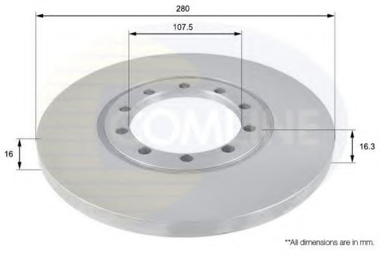 Disc frana FORD TRANSIT caroserie (2006 - 2014) COMLINE ADC1233 piesa NOUA