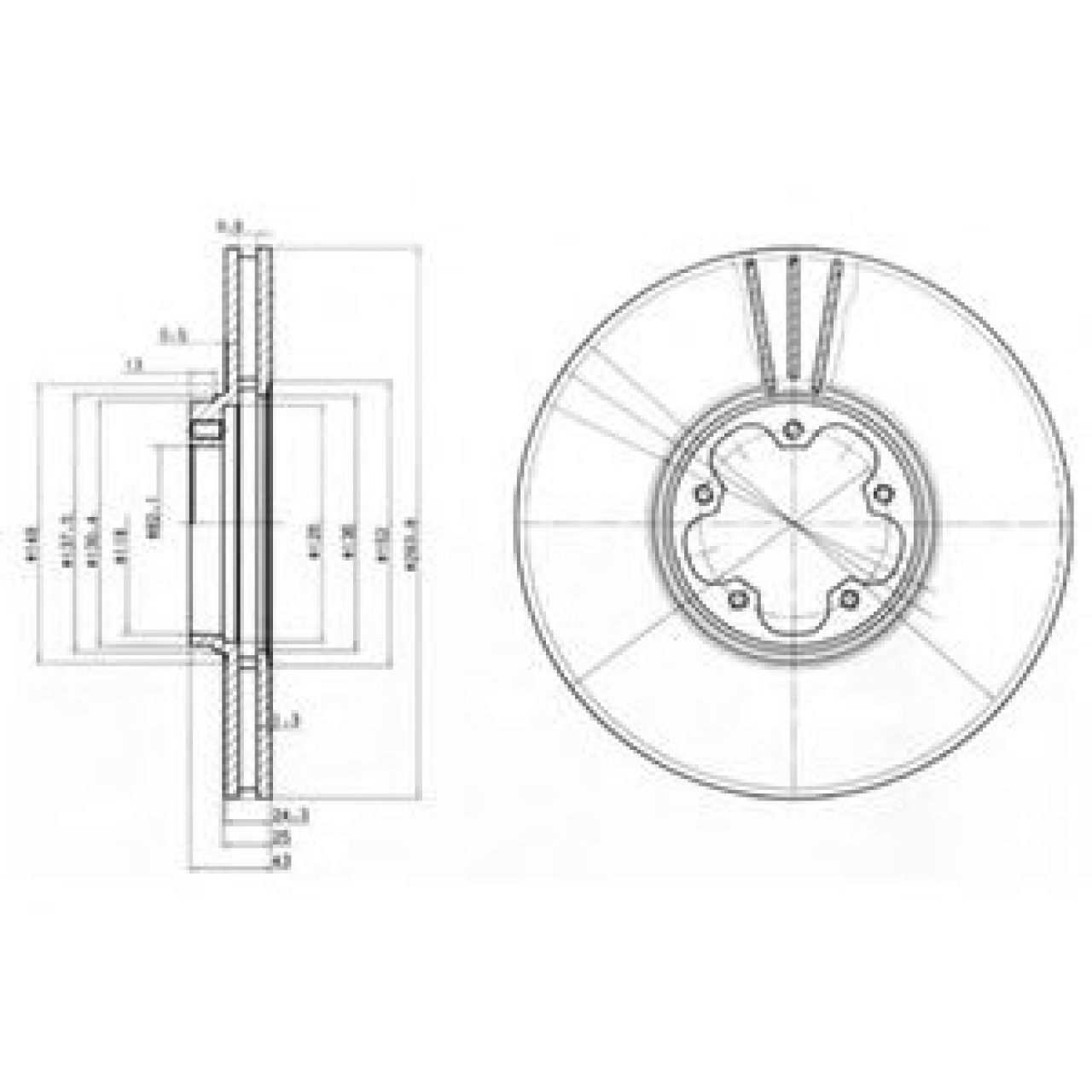 Disc frana FORD TRANSIT caroserie (FA) (2000 - 2006) DELPHI BG3504 piesa NOUA
