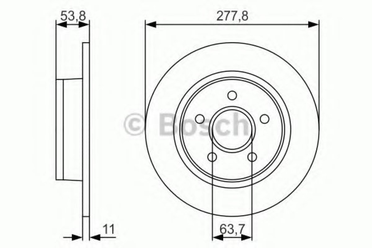 Disc frana FORD TRANSIT CONNECT (P65, P70, P80) (2002 - 2016) BOSCH 0 986 479 S51 piesa NOUA