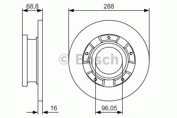 Disc frana FORD TRANSIT CUSTOM bus (2012 - 2016) BOSCH 0 986 479 A50 piesa NOUA