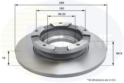 Disc frana FORD TRANSIT CUSTOM bus (2012 - 2016) COMLINE ADC1255 piesa NOUA