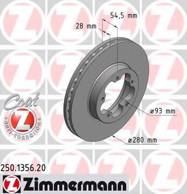Disc frana FORD TRANSIT platou / sasiu (2006 - 2014) ZIMMERMANN 250.1356.20 piesa NOUA