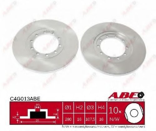 Disc frana FORD TRANSIT platou / sasiu (2006 - 2014) ABE C4G013ABE piesa NOUA