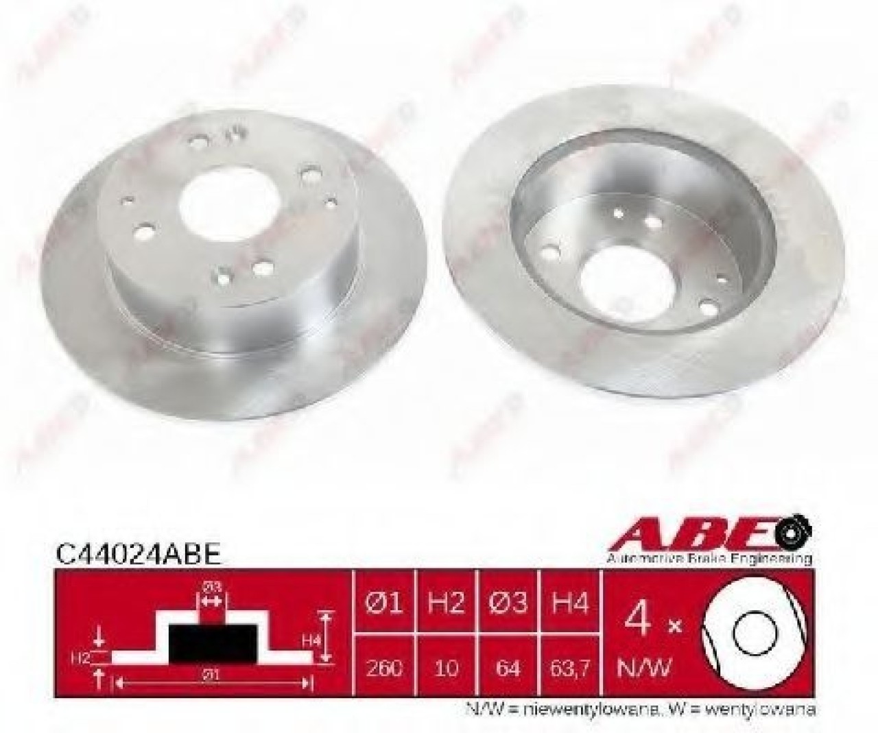 Disc frana HONDA ACCORD VI (CG, CK) (1997 - 2003) ABE C44024ABE piesa NOUA