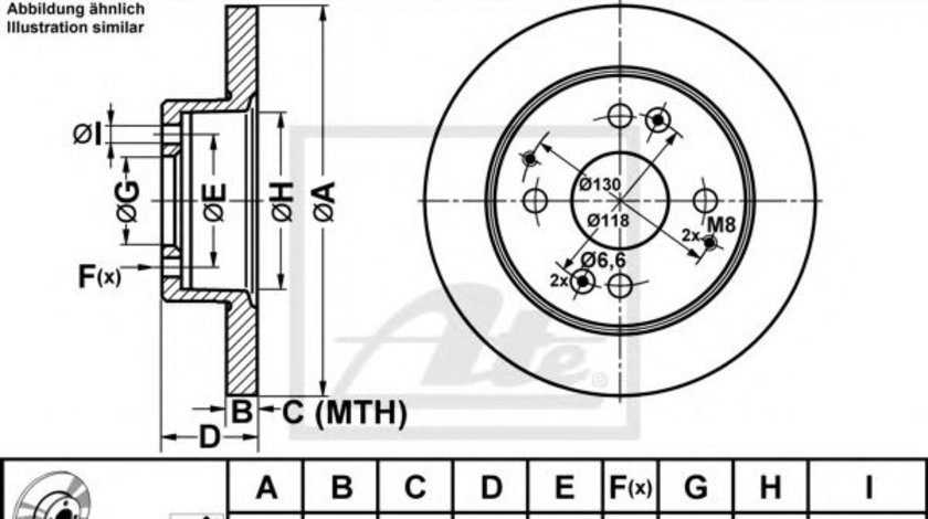 Disc frana HONDA ACCORD VI (CG, CK) (1997 - 2003) ATE 24.0110-0295.1 piesa NOUA