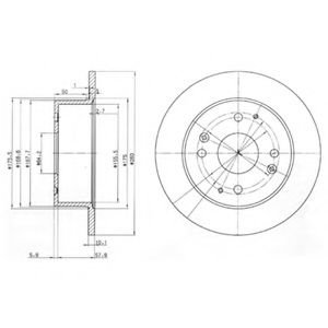 Disc frana HONDA ACCORD VI (CG, CK) (1997 - 2003) DELPHI BG3677 piesa NOUA