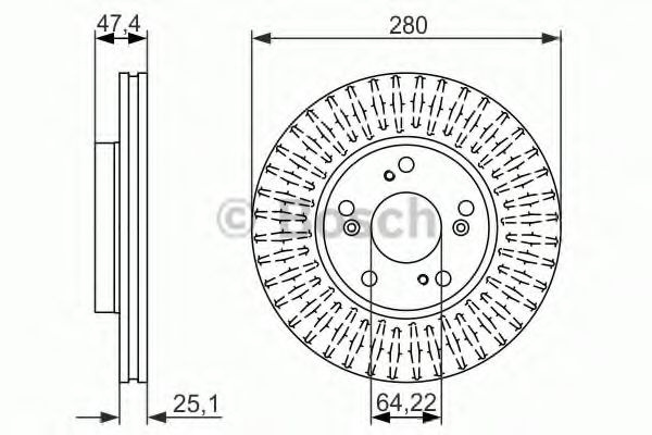 Disc frana HONDA ACCORD VII (CL) (2003 - 2008) BOSCH 0 986 479 625 piesa NOUA