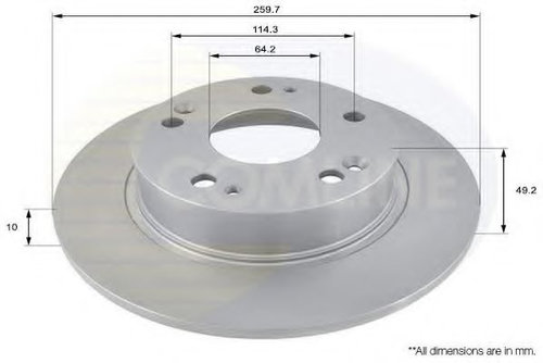 Disc frana HONDA ACCORD VII (CL) (2003 - 2008) COMLINE ADC0549 piesa NOUA