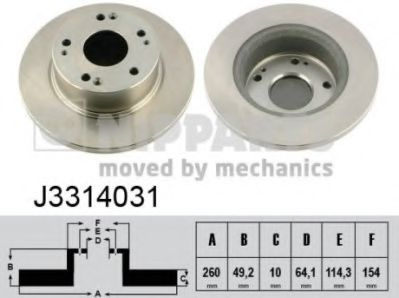 Disc frana HONDA ACCORD VII (CL) (2003 - 2008) NIPPARTS J3314031 piesa NOUA