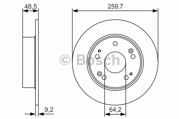 Disc frana HONDA ACCORD VII (CM) (2002 - 2008) BOSCH 0 986 479 T81 piesa NOUA