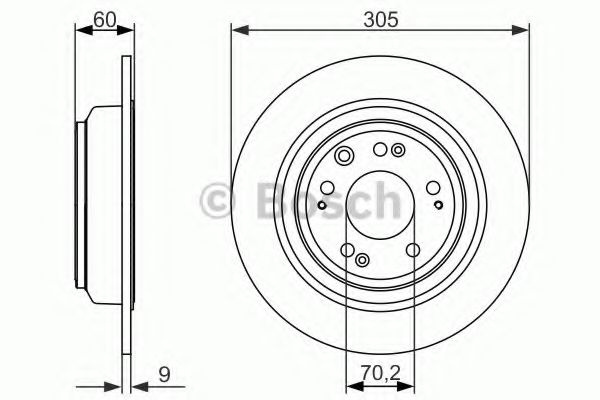 Disc frana HONDA ACCORD VIII (CU) (2008 - 2016) BOSCH 0 986 479 740 piesa NOUA