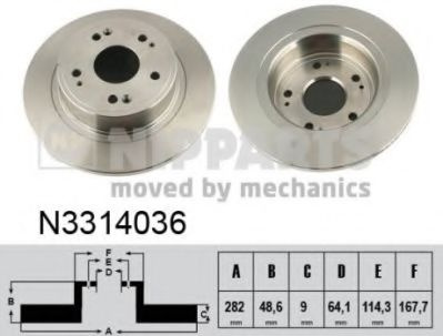 Disc frana HONDA ACCORD VIII TOURER (2008 - 2016) NIPPARTS N3314036 piesa NOUA