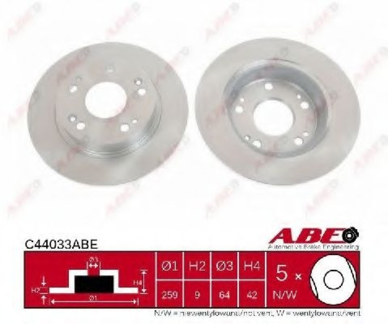Disc frana HONDA CIVIC IX Hatchback (FK) (2012 - 2016) ABE C44033ABE piesa NOUA
