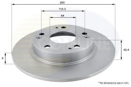 Disc frana HONDA CIVIC IX Limuzina (FB, FG) (2011 - 2016) COMLINE ADC0555 piesa NOUA