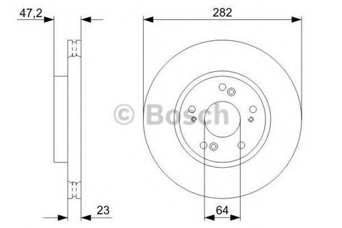 Disc frana HONDA CIVIC IX Limuzina (FB, FG) (2011 - 2016) BOSCH 0 986 479 364 piesa NOUA