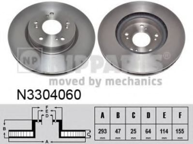 Disc frana HONDA CIVIC IX Tourer (FK) (2014 - 2016) NIPPARTS N3304060 piesa NOUA