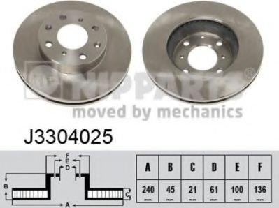 Disc frana HONDA CIVIC VI Hatchback (EJ, EK) (1995 - 2001) NIPPARTS J3304025 piesa NOUA