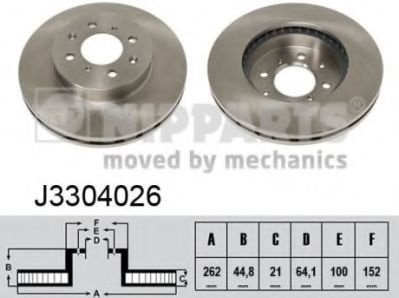 Disc frana HONDA CIVIC VI Hatchback (EJ, EK) (1995 - 2001) NIPPARTS J3304026 piesa NOUA