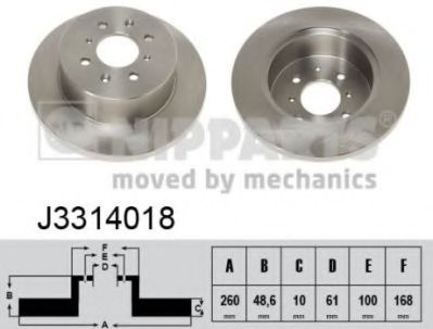 Disc frana HONDA CIVIC VII Cupe (EM2) (2001 - 2005) NIPPARTS J3314018 piesa NOUA