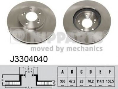 Disc frana HONDA CIVIC VII Hatchback (EU, EP, EV) (1999 - 2006) NIPPARTS J3304040 piesa NOUA