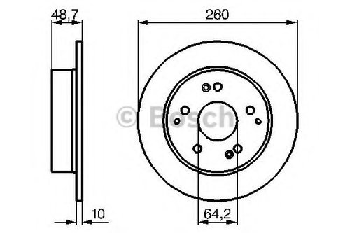 Disc frana HONDA CIVIC VII Hatchback (EU, EP, EV) (1999 - 2006) BOSCH 0 986 479 225 piesa NOUA