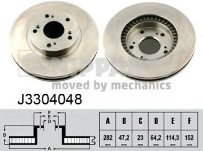 Disc frana HONDA CIVIC VIII Hatchback (FN, FK) (2005 - 2012) NIPPARTS J3304048 piesa NOUA