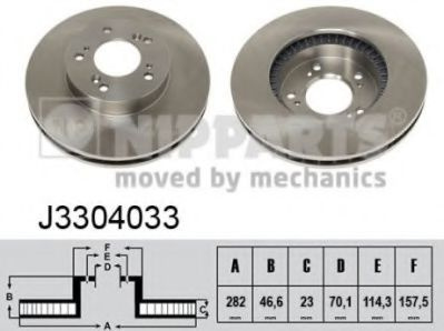 Disc frana HONDA CR-V I (RD) (1995 - 2002) NIPPARTS J3304033 piesa NOUA